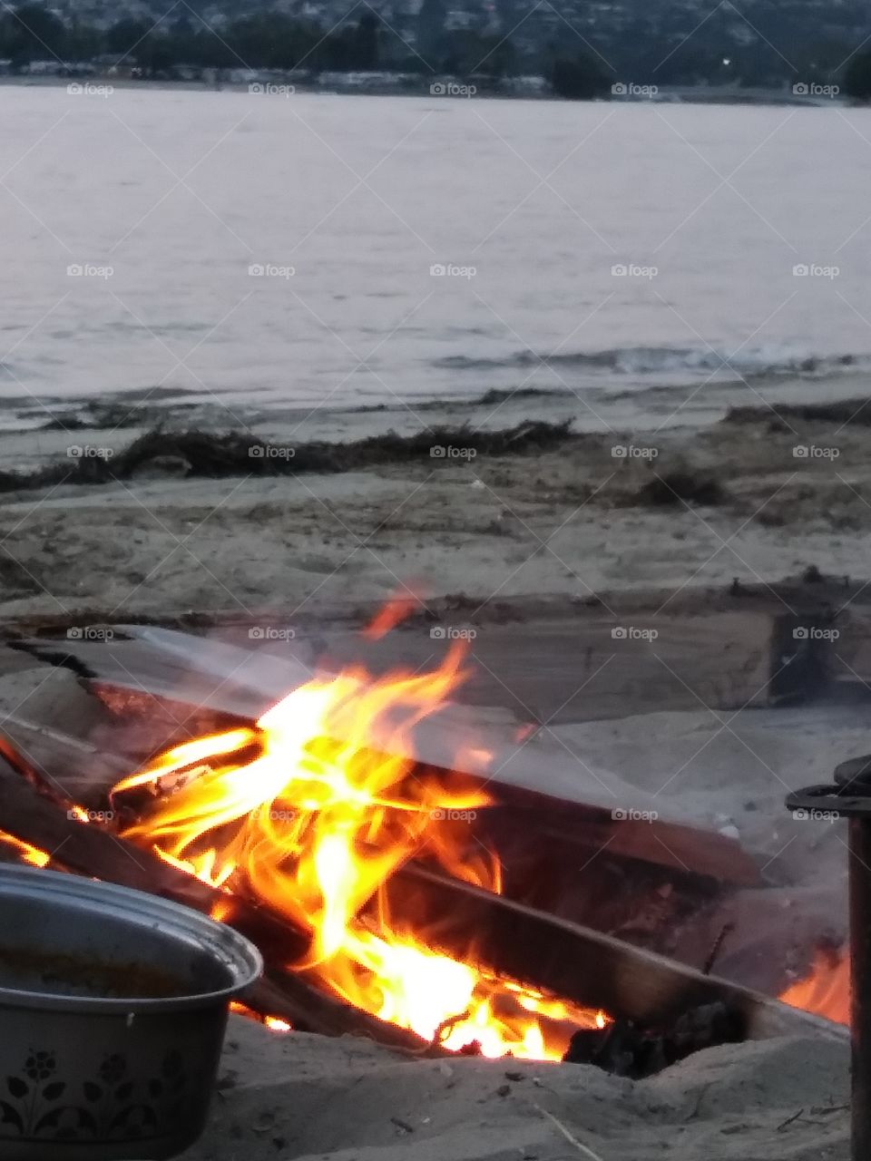Beach Campfire by the Water