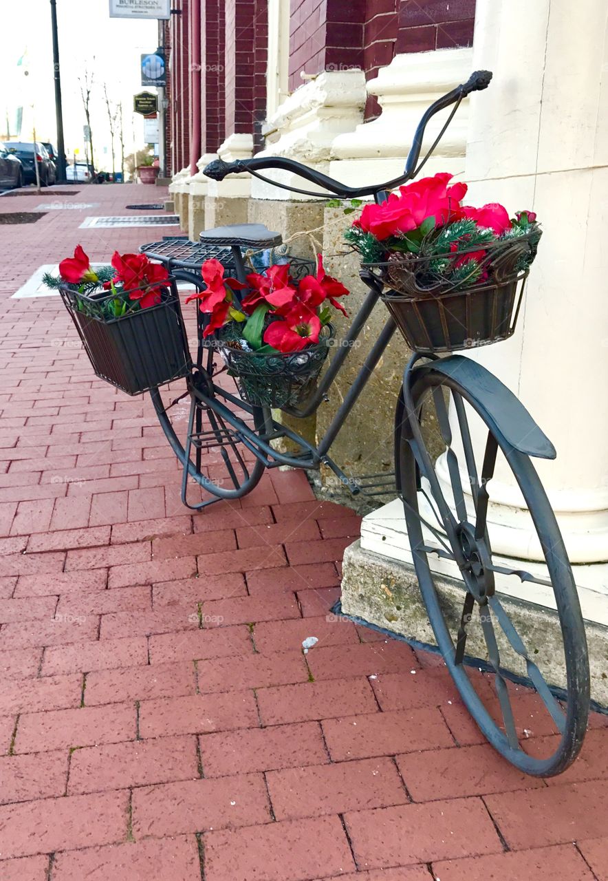 Bike on Brick Sidewalk