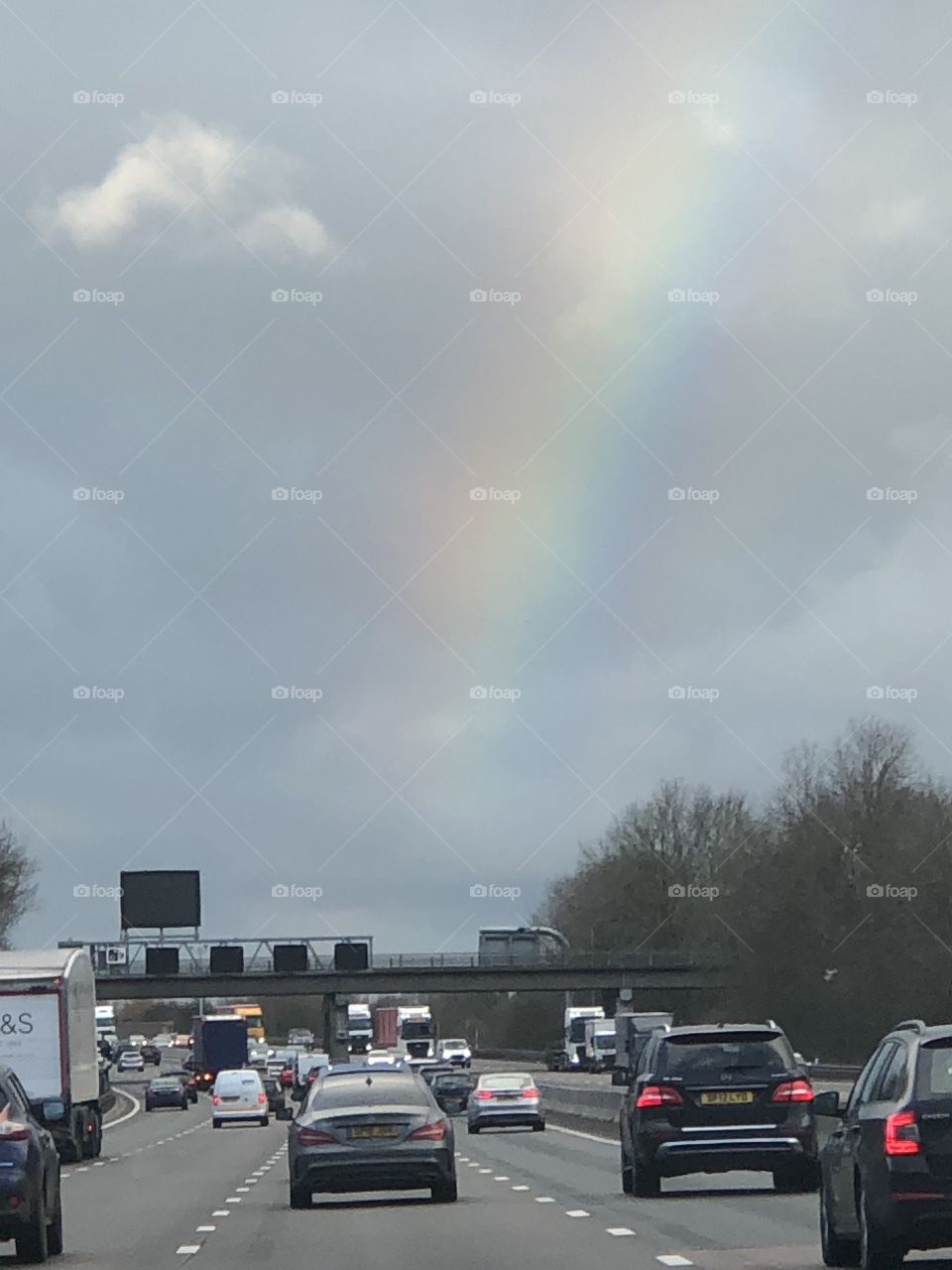 Rainbow over the motorway