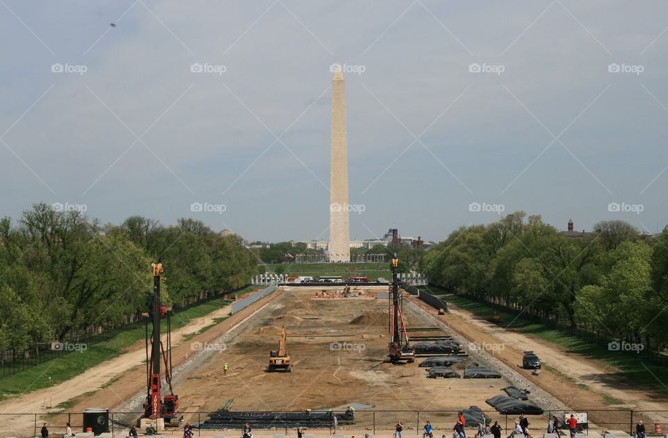 The reflecting pool at the National Mall was under construction during my visit the the capital.