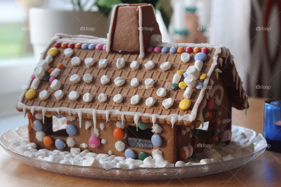 Homemade gingerbread house