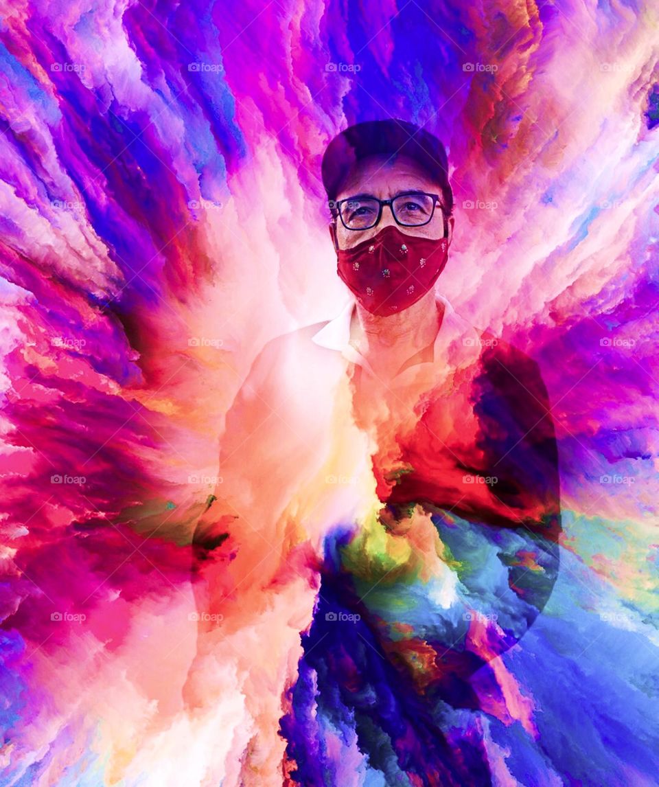 Color Explosion - An colorful explosion of colors surrounding me. Boldly and expressing myself through color since color is all around us in many different forms. Vibrant and varied mix of vibrant colors.