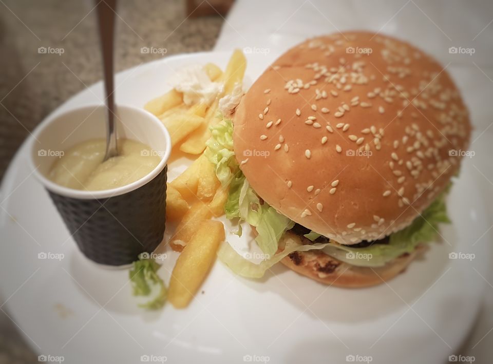 Saturday Night Hamburger and Fries