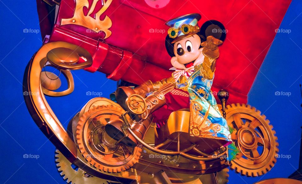 Mickey Mouse in the Disneyland carnival parade.