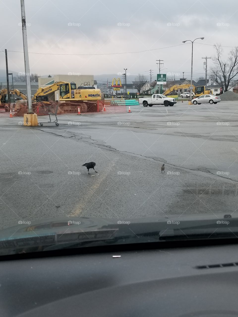 Parking lot under construction.
