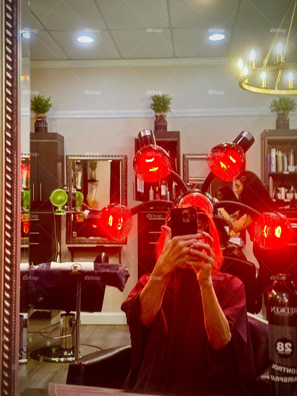 Beauty salon with alien machines.