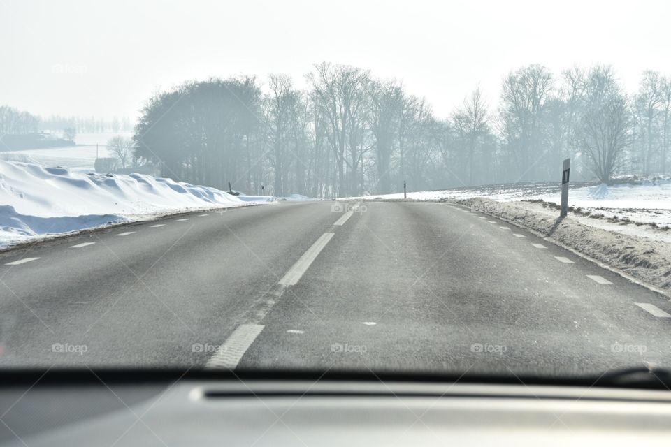 Road, Snow, Landscape, Winter, Highway