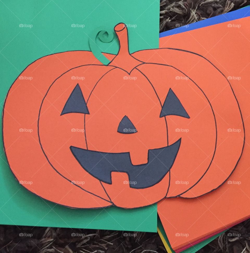 Construction Paper Pumpkin