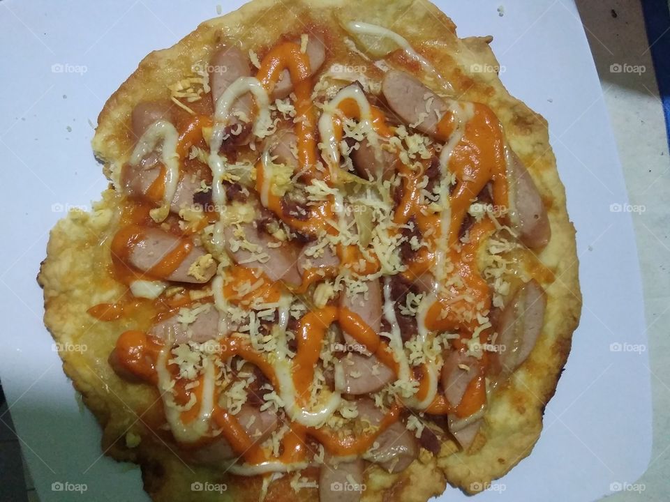 The pizza that made by sister-in-law