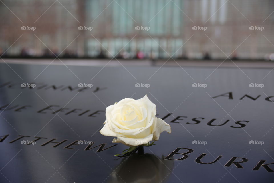 touching tribute left at the ground zero memorial site in new york