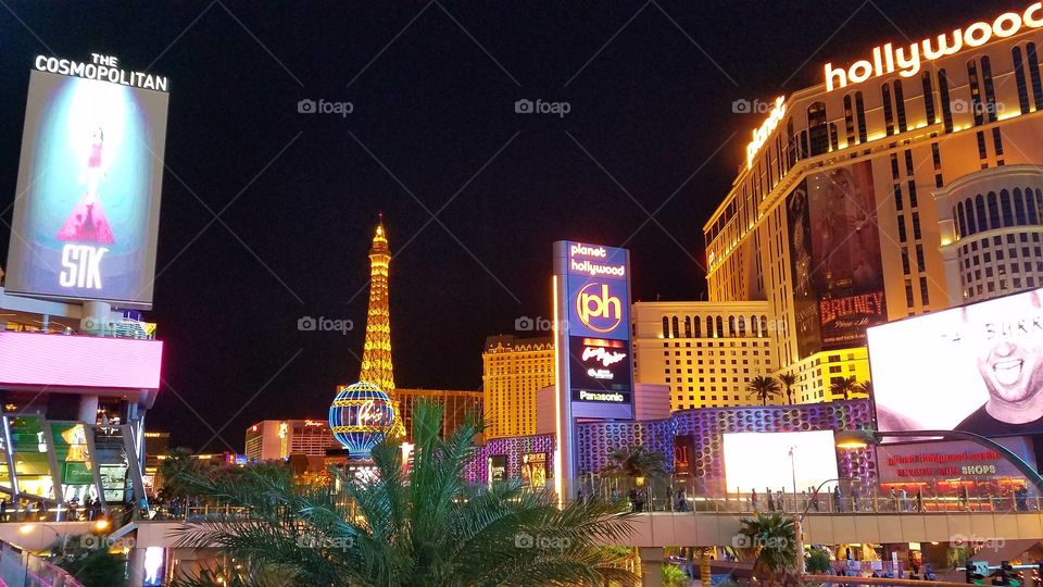 Las Vegas strip at  night