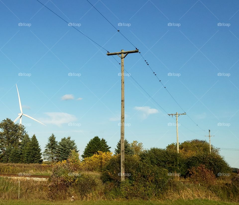 Power Lines and Wind Turbines
