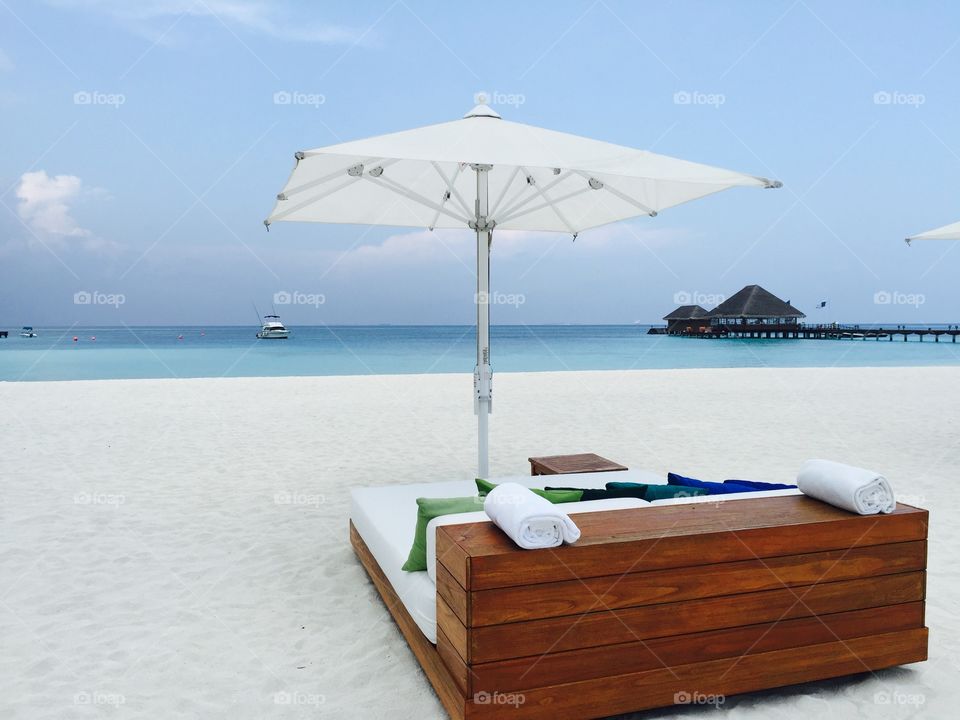 Sun deck . Beach area @ Kanuhura Maldives