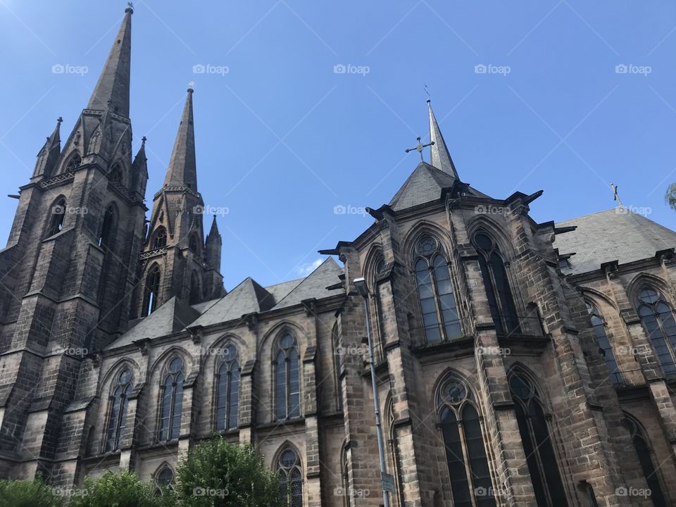 Marburg church ⛪ on a sunny warm beautiful day 