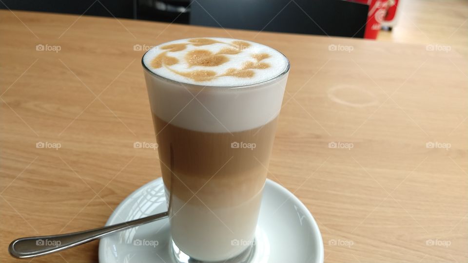 Cafe latte from the heart