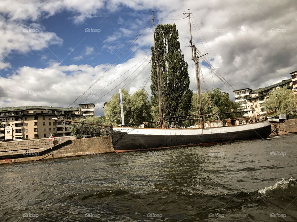 A boat in Stockholm.