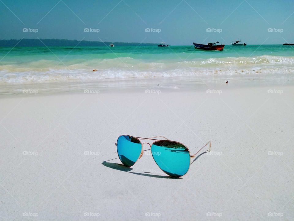 Ray-Ban sunglasses at beach