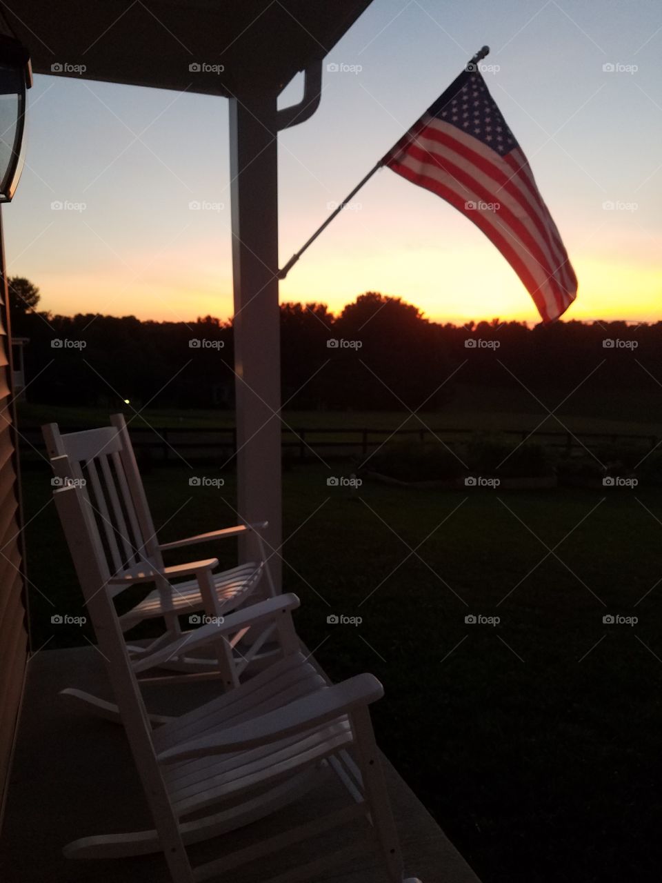 Sunset on the porch