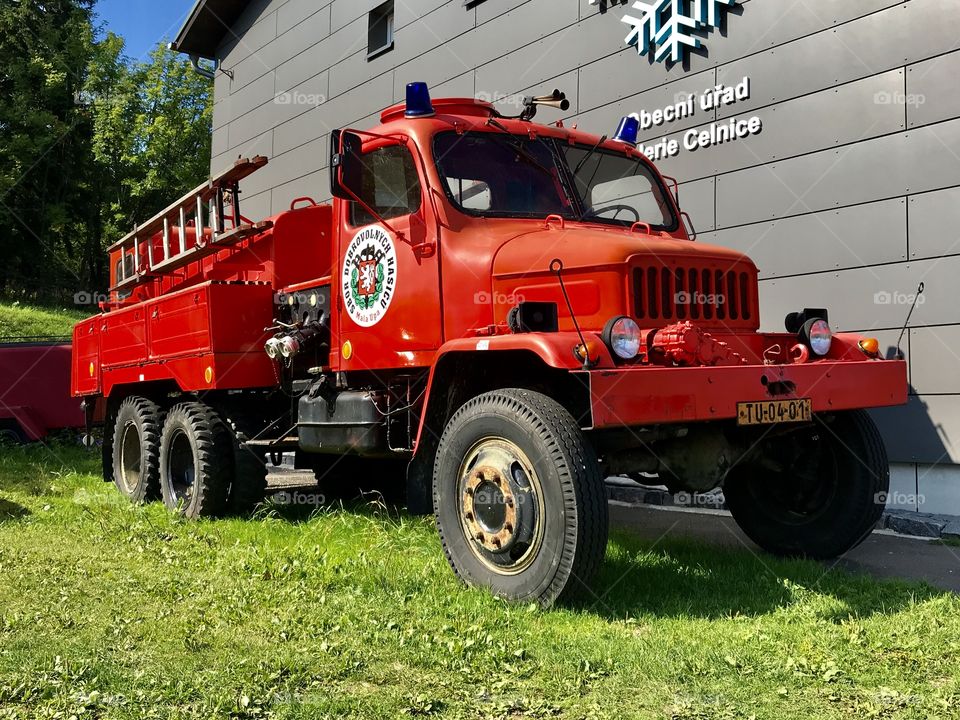 Czech historic fire truck Praga V3S