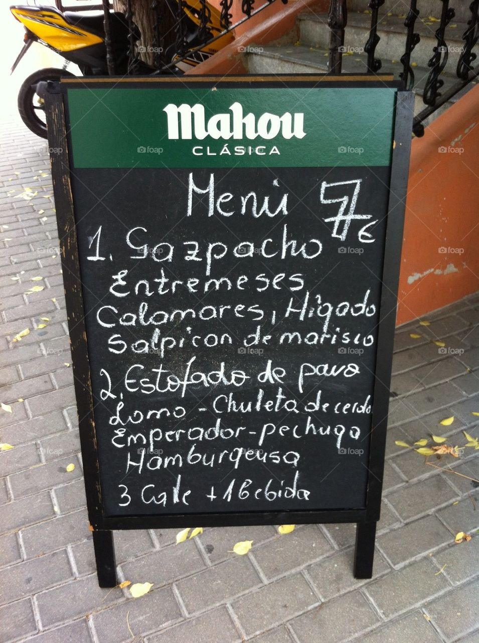 Spanish menu 