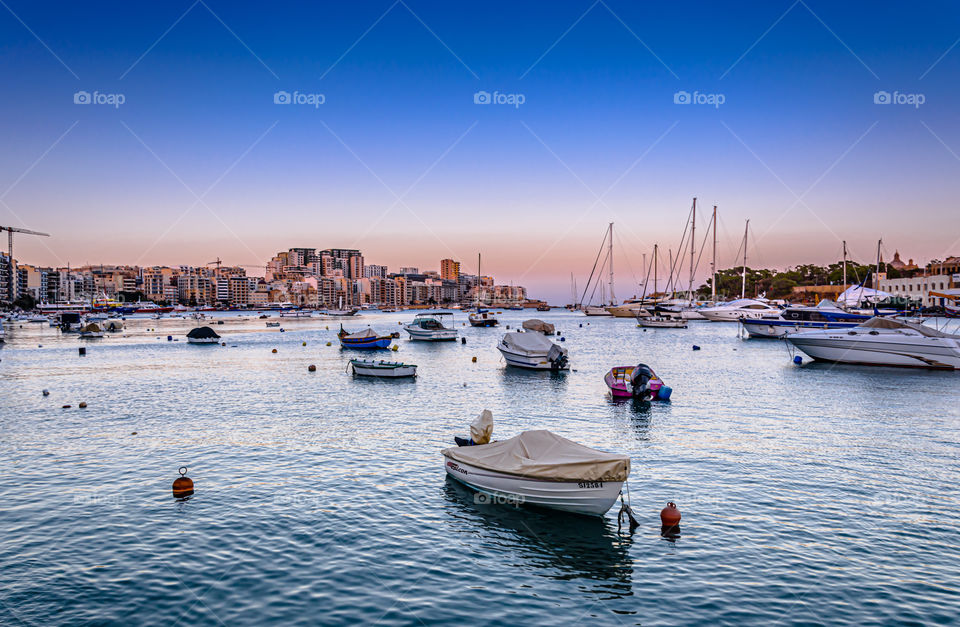 Sunset over Sliema Harbour