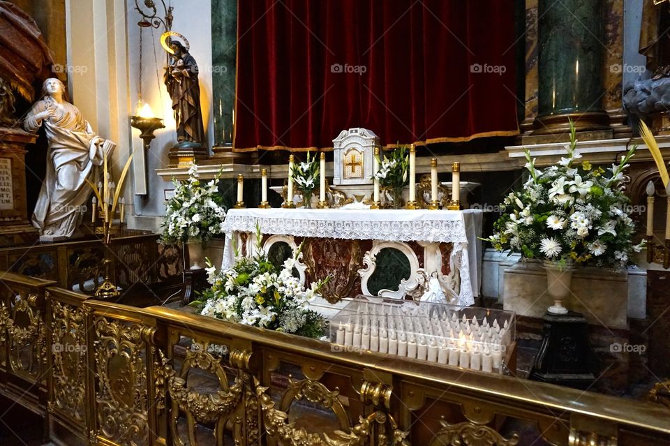 Side altar at Parroquia de Santa Bárbara, Madrid, Spain 