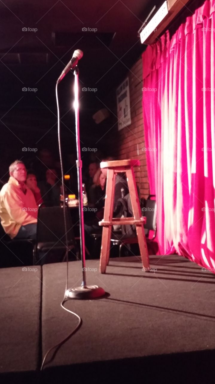on stage