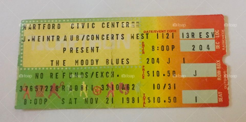 Moody Blues Concert Ticket 11-21-1981