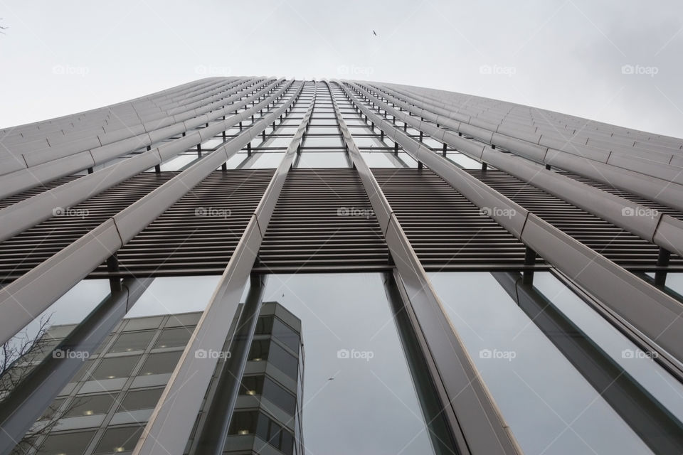 Construction and reflection of modern building