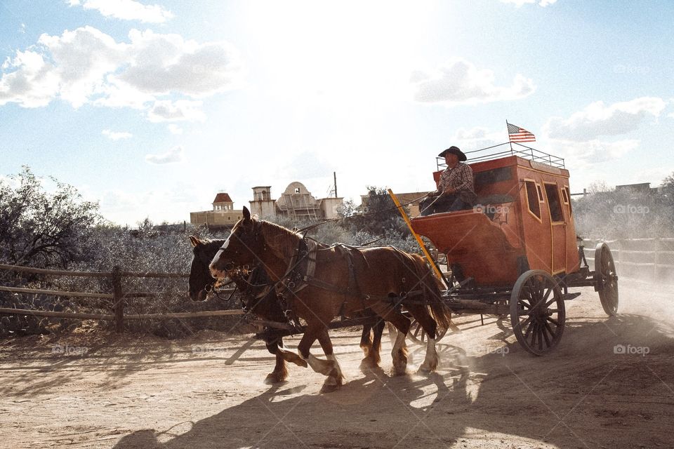 Stagecoach in action, Old Tucson Arizona 