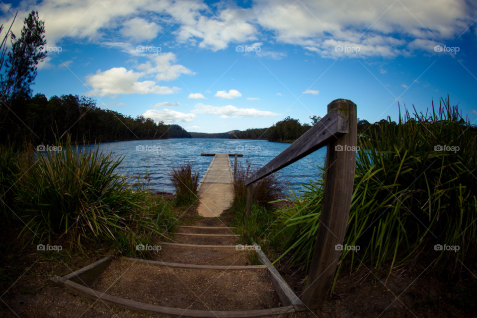 sky green blue clouds by liquideyes