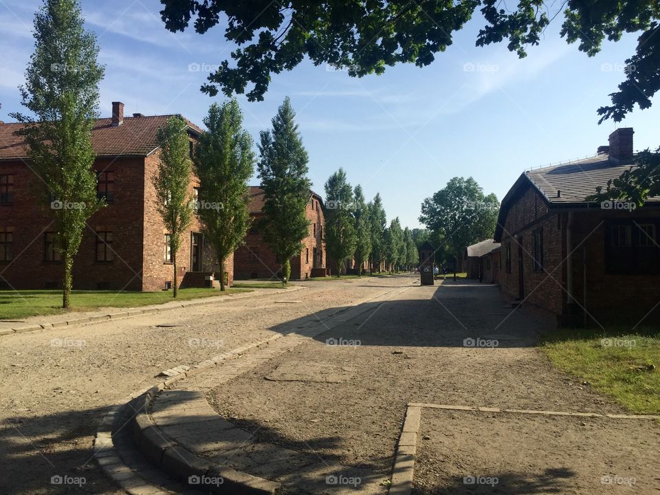 Main street in Oswiecim concentration camp