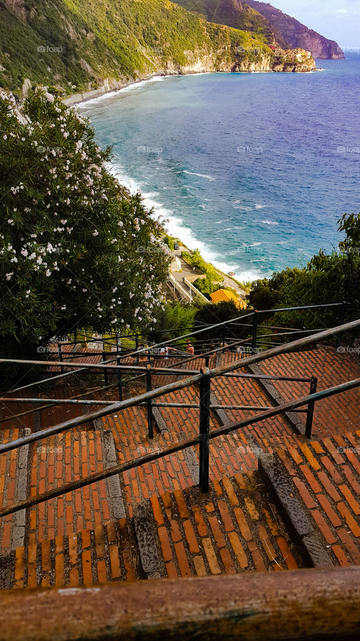 Stairs in Corniglia in Italy