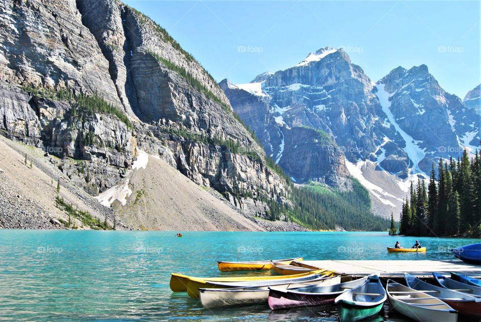 Canoes, Lake Moraine, Banff, Canada