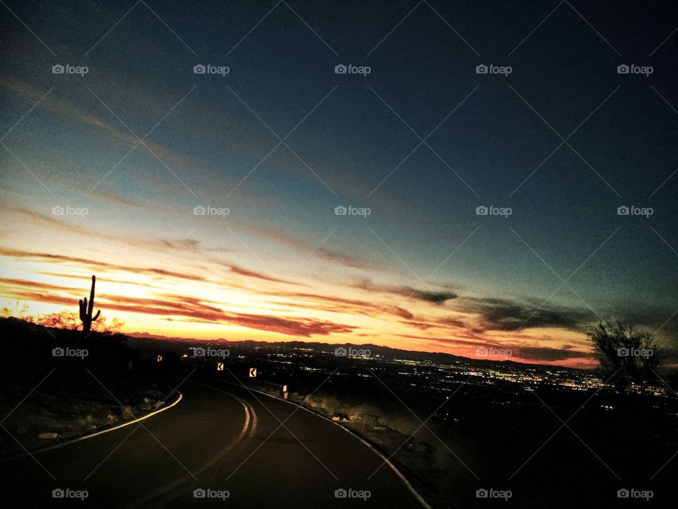 Speeding on a curve into Phoenix.