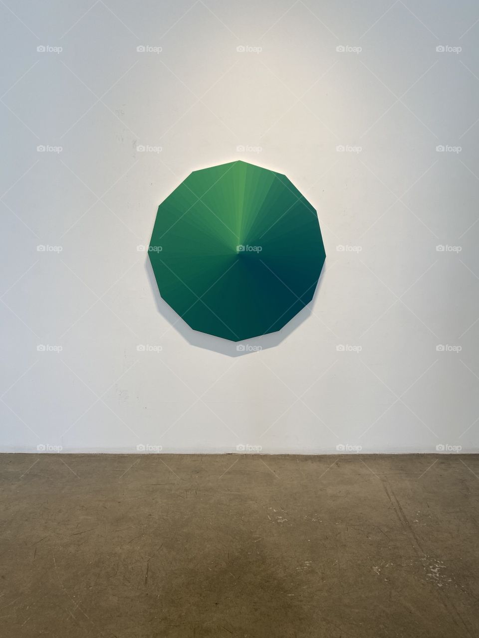 Big green work of mine at PKG gallery summer show Calgary Alberta 