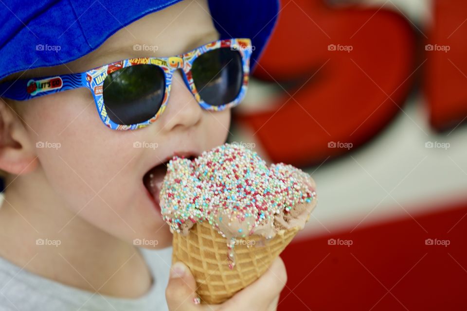 The ice cream is delicious and with colorful candies the best in the world