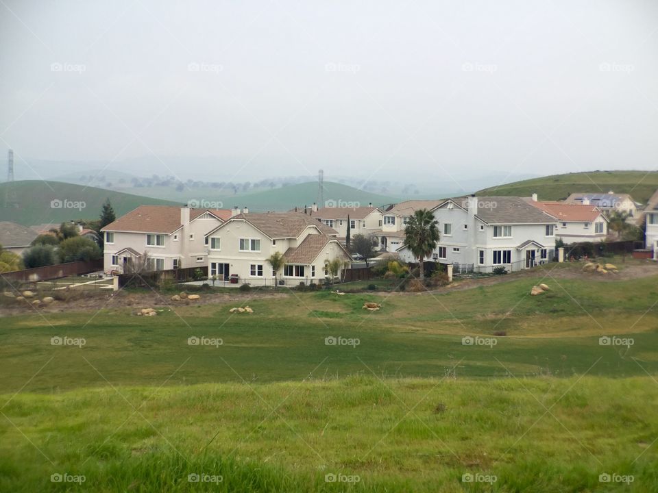 Landscape. Houses 