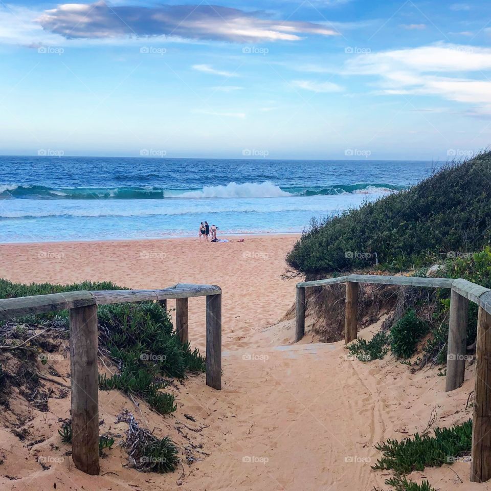 To the beach - the path to the beach evening 