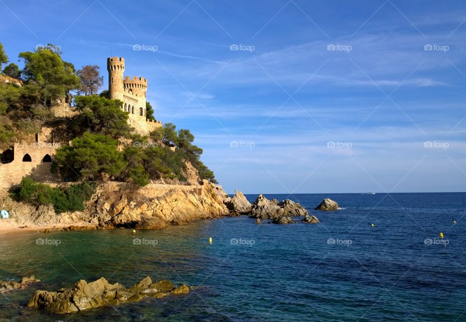 View of castle in sea