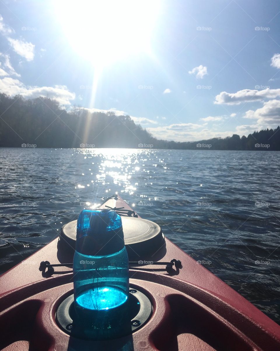 Kayak on the lake taking in the sun.