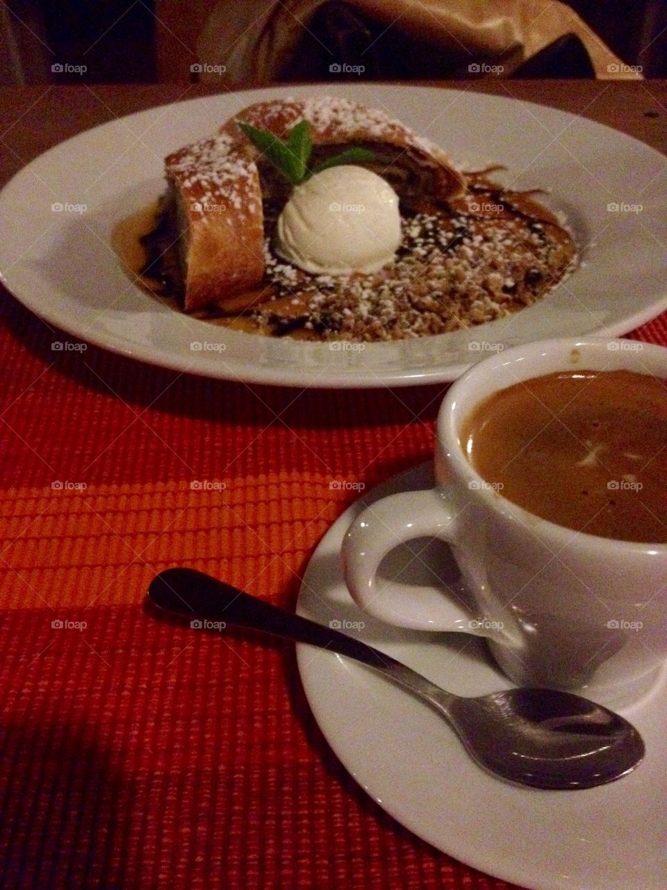 Dessert with espresso 