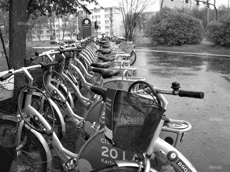 Bikes in the rain