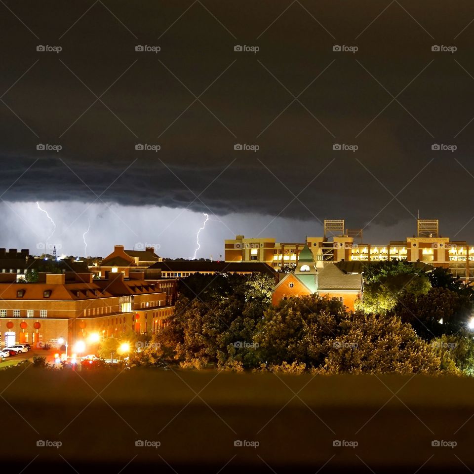 Lightning over Oklahoma State University