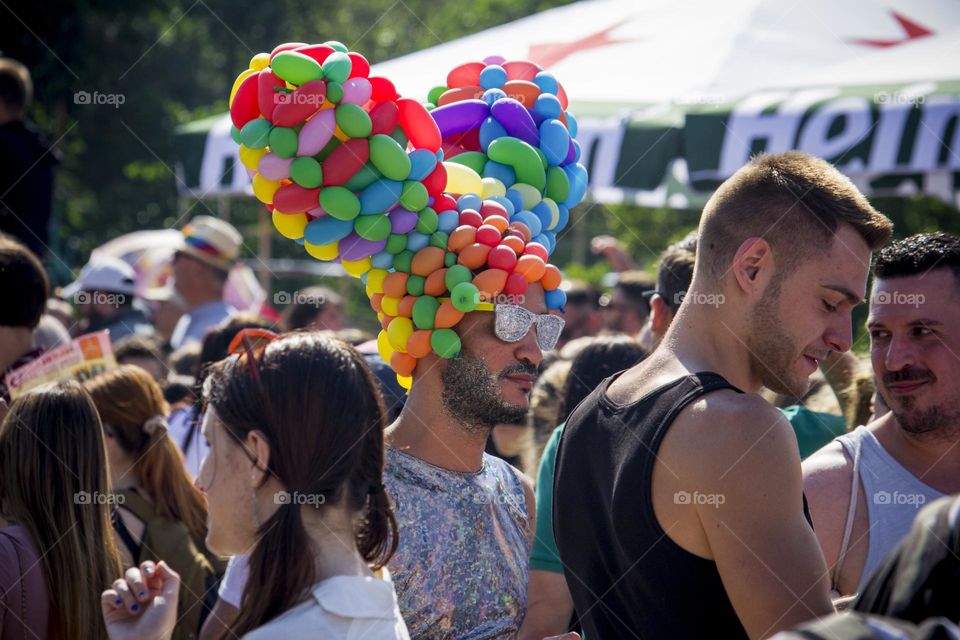 People in the Pride festival