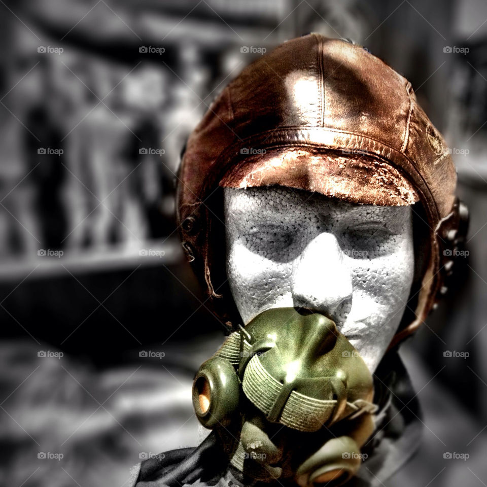 fighter mask pilot leather by jehugarcia