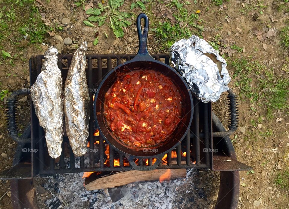 Shakshuka on the open fire