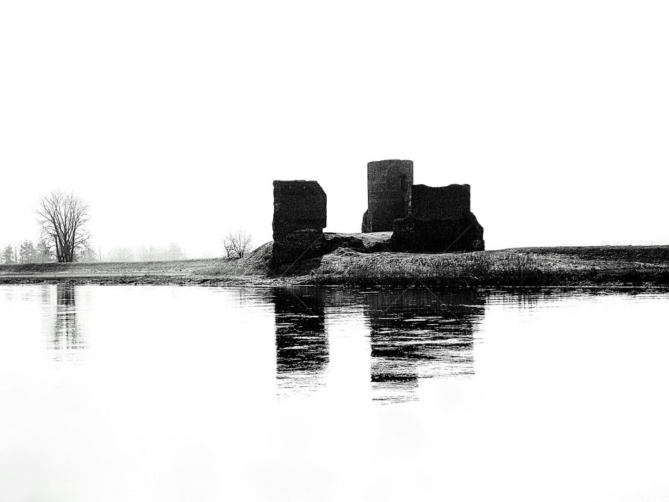 the ruins of the castle