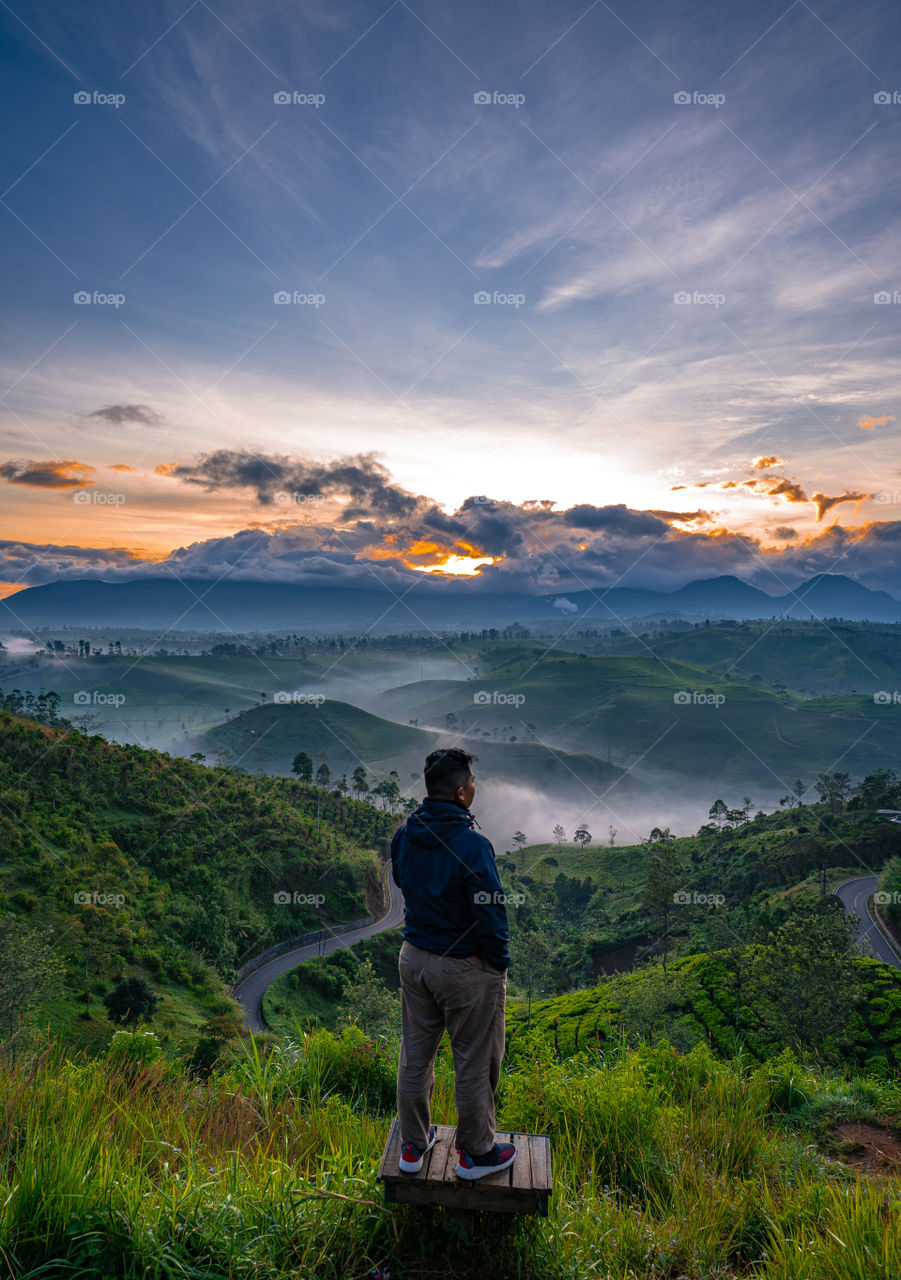 The freshness of the morning above the height of Bukit Cukul, South Bandung