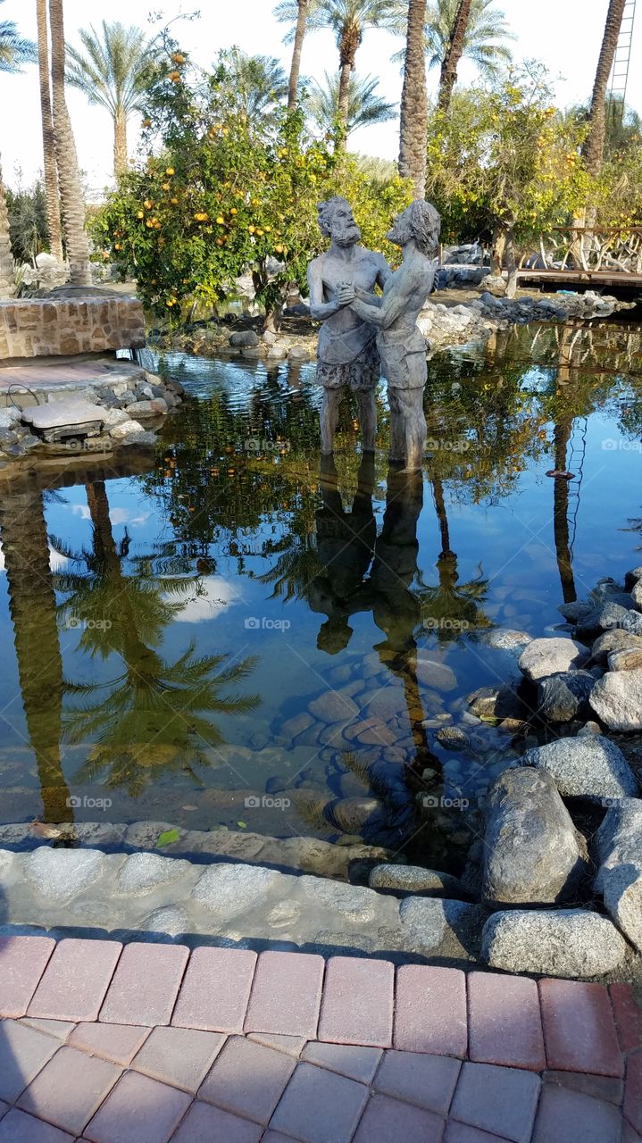 statue scene of The Baptism of Jesus